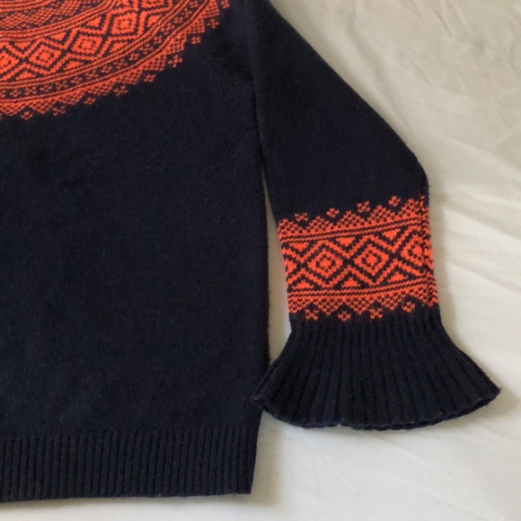 J Crew fair isle seater. Navy and red. The red is an orange-y red. - Picture 5 of 9